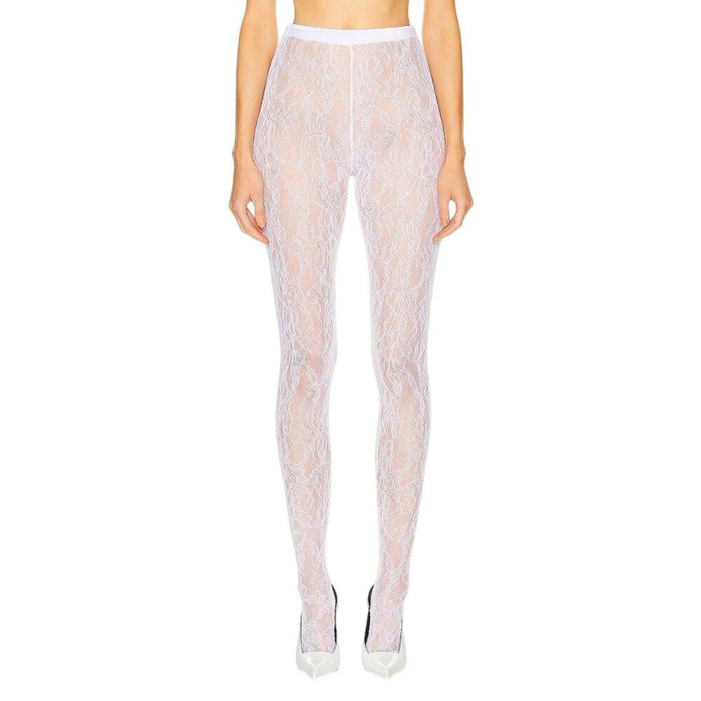 WARDROBE.NYC Lace Tights in Off White New Womens Nylons Pantyhose - Picture 1 of 16